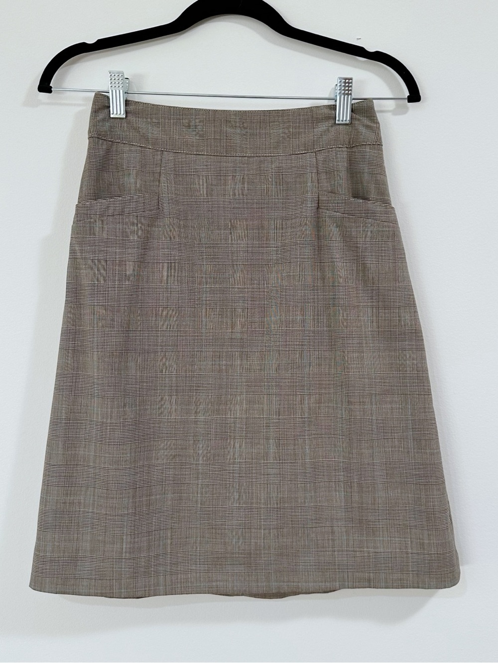 Banana Republic Plaid Wool A-line Tan Skirt Size 0